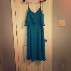 Emerald green midi dress